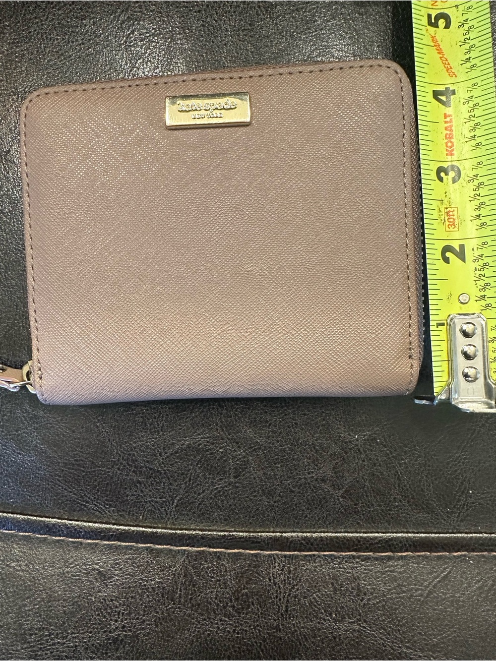 Kate Spade New York Saffiano Leather Zip-Around Mini Wallet in Taupe - Picture 11 of 11
